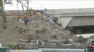 Homeless man creates mini mansion alongside Pacoima freeway [upl. by Aislehc]