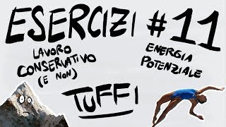 FISICA Esercizi 11  LAVORO ENERGIA POTENZIALE FORZE CONSERVATIVE [upl. by Yelwar]