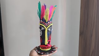 Tribal Mask Making With Shampoo Bottle 😅😛  Best Out of waste 😺 [upl. by Dolf]