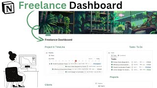 Freelance Dashboard  Notion For Freelancers  Free Dashboard Template Tour [upl. by Ezeerb709]