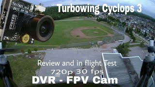 Turbowing Cyclops 3 DVR 720p FPV Cam Review Mjx Bugs 2W flight Test [upl. by Nonregla]