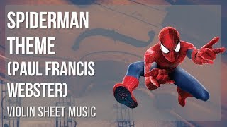 Violin Sheet Music How to play Spiderman Theme by Paul Francis Webster [upl. by Milore]