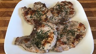 PORK CHOPS 10 minutes Calphalon Grill Pan [upl. by Ientirb]