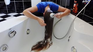 ASMR Washing My Hair  Hair Wash No Talking  Hair Shampooing  Hair Wash Forward [upl. by Vasilis963]