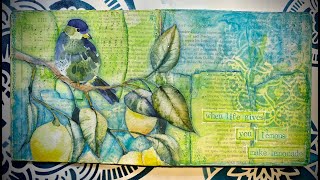 When Life Gives You Lemons  Art Journal Page [upl. by Yennaiv]