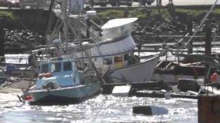 Tsunami destroys Crescent City Harbor 31111 HD [upl. by Annabella]