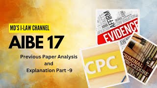 AIBE Previous Paper Analysis Part IX  AIBE XVII Paper aibe exampreparation legaleducation clat [upl. by Hsekar126]