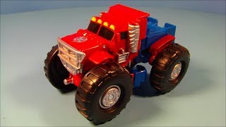 TRANSFORMERS 2 in 1 RESCUE BOTS OPTIMUS PRIME ACTION FIGURE TOY REVIEW [upl. by Ydnirb]