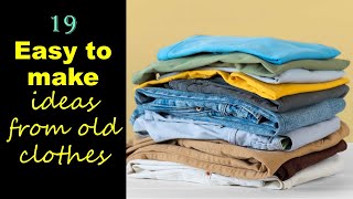 1️⃣9️⃣ Amazing and easy to sew Ideas to REUSE OR RECYCLE OLD CLOTHES diyprocessbyhema [upl. by Cathrine]