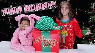 PINK BUNNY IN A BOX A Christmas Story LIVE Present Unboxing [upl. by Volny]