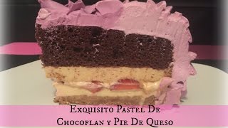 Pastel Chocoflan Y Pie De QuesoTri Imposible [upl. by Sivie]