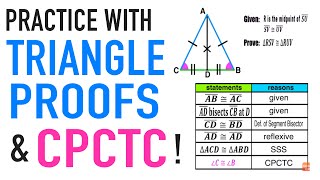 Triangle Congruence Proofs Practice with CPCTC [upl. by Eldwon164]