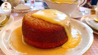 Treacle sponge pudding with vanilla custard [upl. by Akimihs]