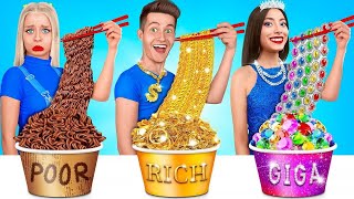 Desafío de Alimentos Ricos VS Pobres VS Mega Ricos  Juego de Cocina con Chocolate por MEGA GAME [upl. by Tips]