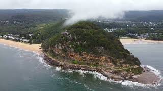 Umina Beach and Lion Island from the air  relaxing 4K [upl. by Bohannon]