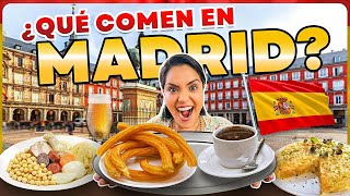 Full Day de COMIDA MADRILEÑA 🇪🇸  ¡Típico rico y barato 🍻🥘 [upl. by Ettesil]