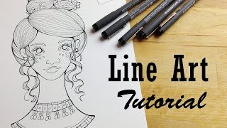 Inking and Lineart Tutorial Real Time How to Ink Traditional Drawings with Fineliners [upl. by Inafets]