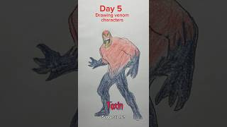 Day 5 of drawing venom characters Toxin marvel symbiote venom drawing day5 [upl. by Karmen]