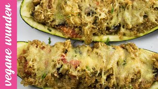 Gefüllte Zucchini vegan mit Quinoa  Vegane Wunder [upl. by Atnoed537]