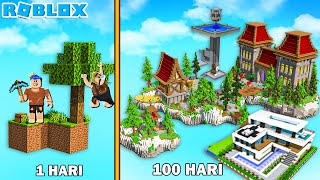 AKU SURVIVAL 100 HARI DI SKYBLOCK MINECRAFT TAPI VERSI ROBLOX [upl. by Samoht302]