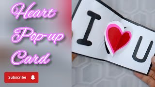 Heart Popup Card  Paper Craft  MuntahaImaginativeCraft [upl. by Wesla]