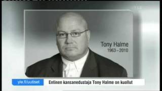 Yle TVUutiset Tony Halme on kuollut [upl. by Mic408]