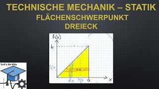 Flächenschwerpunkt Dreieck berechnen  Technische Mechanik  Statik [upl. by Brunhild280]