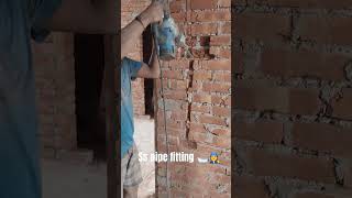 Wall light cutting ss pipe fitting 🛁🧑‍🔧 [upl. by Duj]