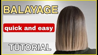 HOW to make a BALAYAGE on a Bob CUT BABYLIGHTS highlights hairdresser tutorial [upl. by Gwennie]