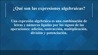 Matemáticas  Expresiones Algebraicas Grado Coeficiente Operaciones con polinomios [upl. by Horn]