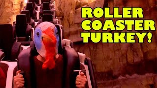 Roller Coaster Turkey Riding Canyon Blaster at Adventuredome in Las Vegas [upl. by Ambert]