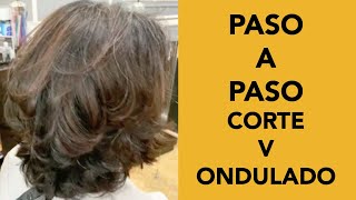 Como Cortar Corte V En Pelo Ondulado Paso a Paso [upl. by Ardis639]