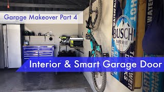 Garage makeover 4 lights beadboard interior saw storage smart garage door amp opener [upl. by Mayne]