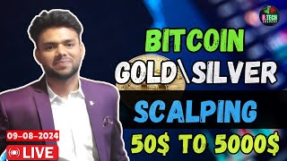 Live on Bitcoin  Indian Gold  Scalping with Trap Trading live Btcoin trading 09082024 [upl. by Gally723]