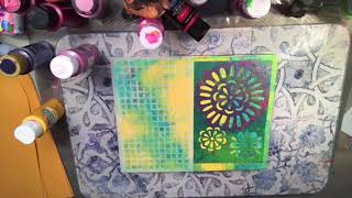 Gelli Plate Play  with Rubbing Plates [upl. by Dranek]