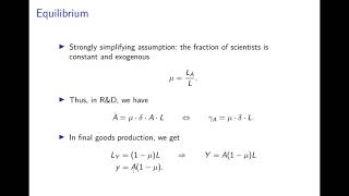 Simplified Version of the Endogenous Growth Model of Romer 1990 [upl. by Cale]