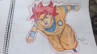 dibujo de Goku súper Sayayín dios hecho del directo [upl. by Elinor]