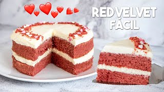 Tarta RED VELVET Fácil y Rápida ❤️  Receta Paso a Paso [upl. by Shelburne]