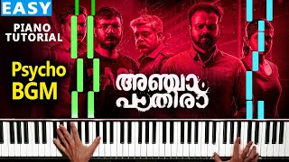 Anjaam Pathiraa BGM Piano Tutorial  Anjam Pathira Villain Psycho Bgm Status  Malayalam Piano Notes [upl. by Boys499]