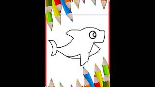 How To Draw BABY SHARK 🦈Baby Shark For kids 🦈 shortskidscocomelon babysharkdrawing viralshorts [upl. by Arehahs]