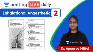 Inhalational Anesthestic L 2 Unacademy NEET PG  Dr Apoorva Mittal [upl. by Ahslek]