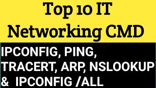 10 Basic Networking Commands  TRACERT IPCONFIG  IPCONFIG ALL  PING ARP and NSLOOKUP [upl. by Nylirak632]