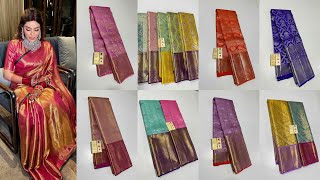 Kanjivaram handloom pattu sareespure silk sarees [upl. by Hermann]