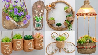 10 Jute Wall Hanging Craft Ideas to Grow Decorative Plants  Jute Decor [upl. by Norga]