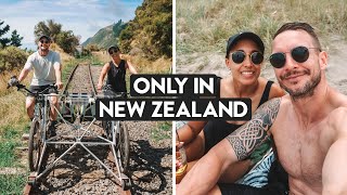 New Zealand MustDo Gisborne Rail Bike Adventures On Train Tracks [upl. by Oberstone514]