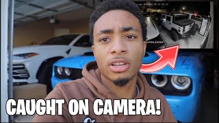 THIEVES TRIED TO STEAL MY CARS BROKE IN MY DEMON amp LAMBORGHINI SHOWING CAMERA FOOTAGE [upl. by Nodmac842]