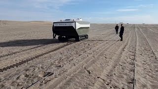 Robot aids desert cultivation of apocynum in Xinjiang [upl. by Yesrej851]