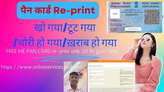 How To Apply For Duplicate PAN Card  Apply Online Lost or Damaged Pan Card Reprint  pan card NSDL [upl. by Lexine]