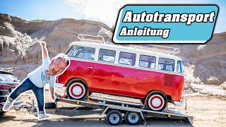 Autotrailer richtig beladen  Spanngurte Autotransport richtig anlegen  Autoanhänger beladen [upl. by Harlen]