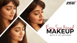 Easy Sun kissed Makeup Tutorial with 3 Lip Colour Options Ft Corallista  Nykaa [upl. by Zebulon267]